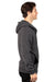 Threadfast Apparel 320Z Mens Ultimate Fleece Full Zip Hooded Sweatshirt Hoodie w/ Pockets Heather Charcoal Grey Model Side
