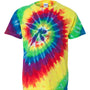 Dyenomite Youth Spiral Tie Dyed Short Sleeve Crewneck T-Shirt - Classic Rainbow Spiral - NEW