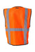 Kishigo 1191-1192 Unisex Economy Mesh 6 Pocket Vest Orange Flat Back