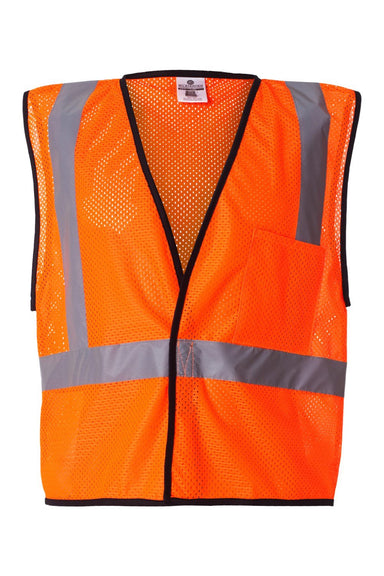 Kishigo 1193-1194 Unisex Economy Single Pocket Mesh Vest Orange Flat Front