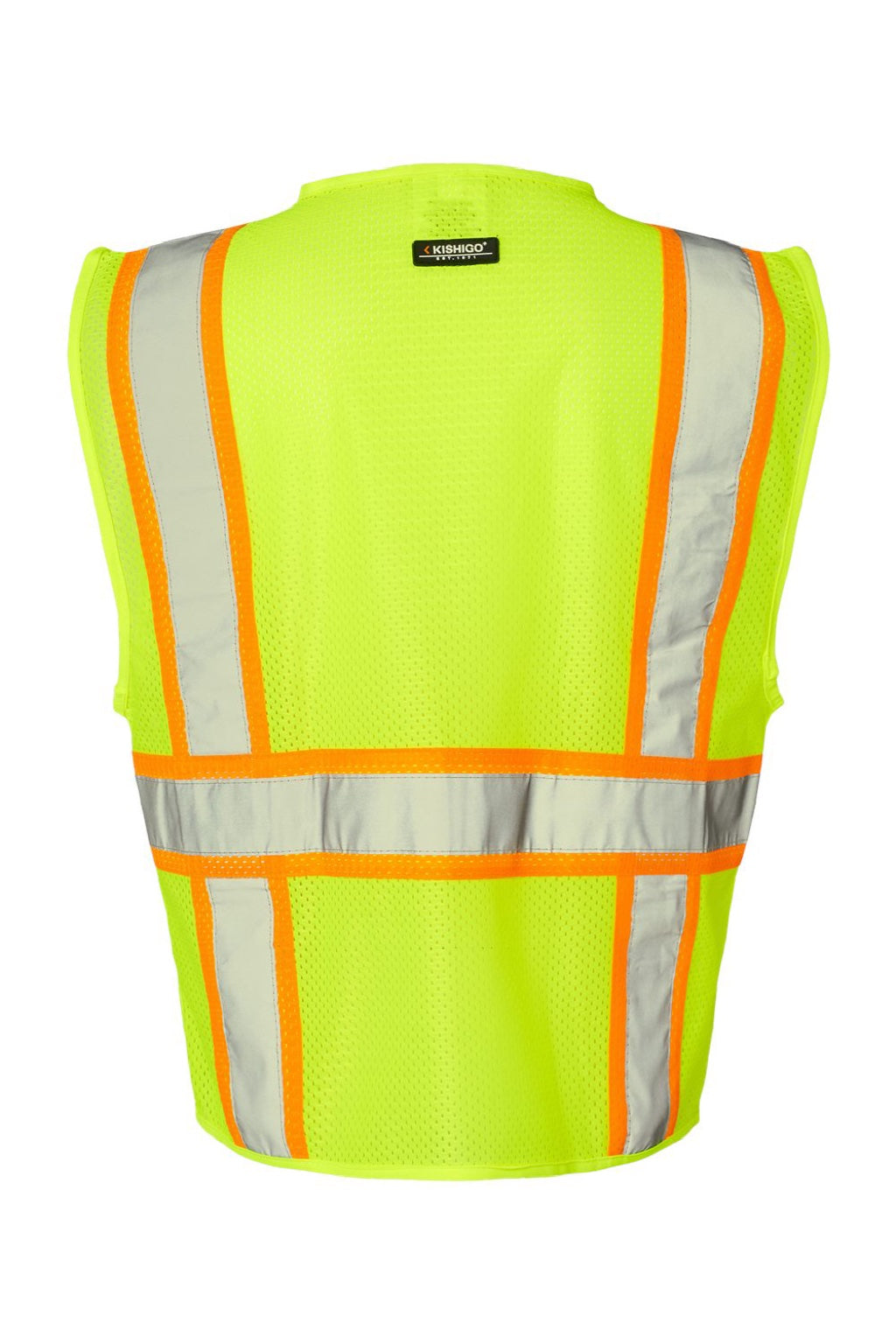 Kishigo 1195-1196 Unisex Ultra Cool Multi Pocket Vest Lime Green Flat Back