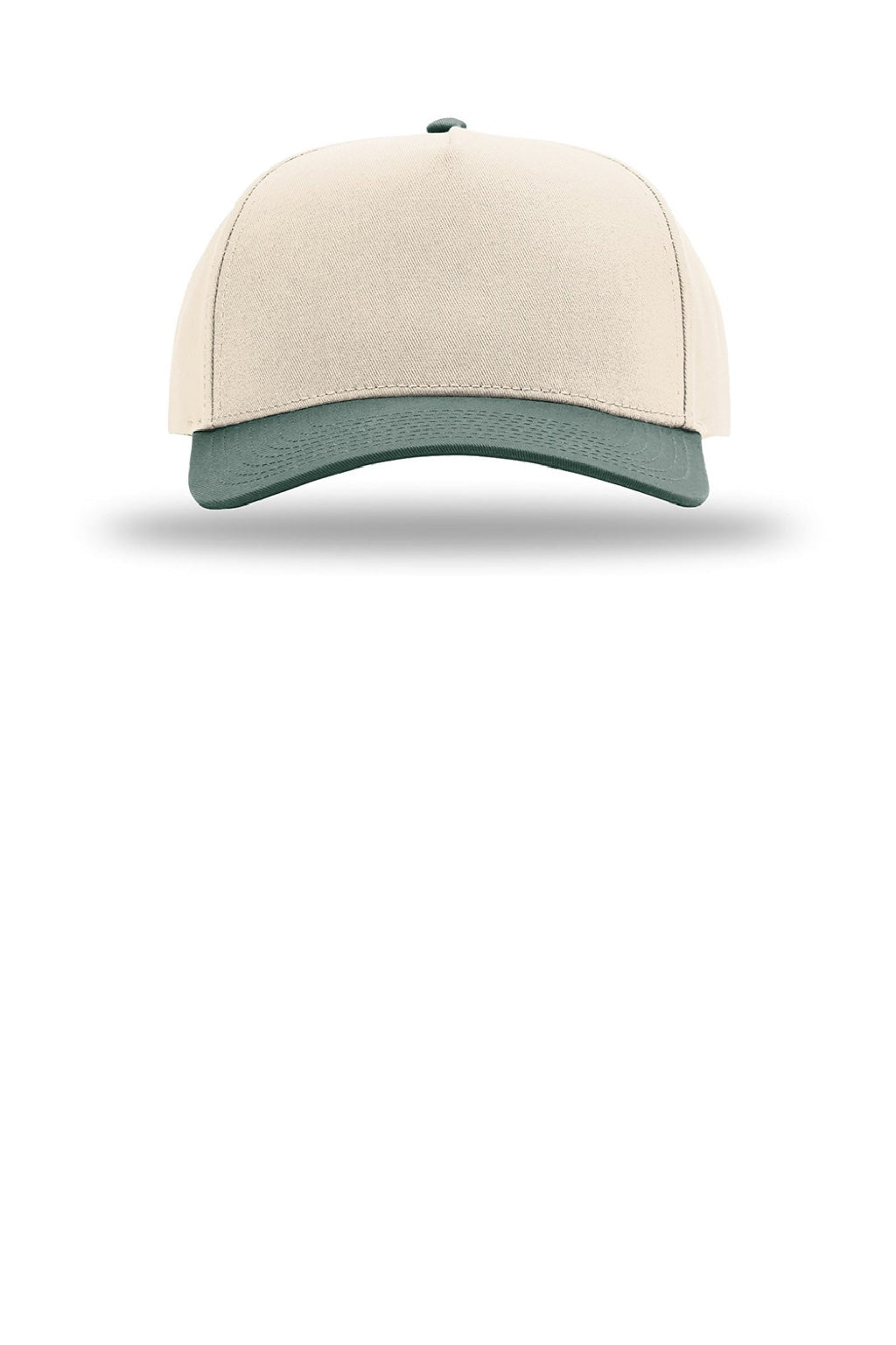Richardson Hats 323FPC Mens Full Fabric Snapback Champ Hat Cream/Cream/Dark Green Flat Front