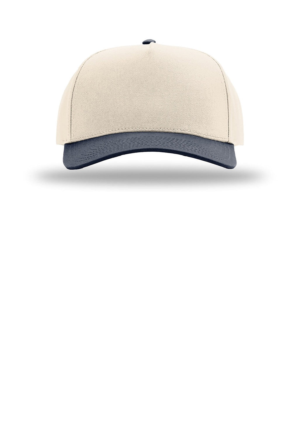 Richardson Hats 323FPC Mens Full Fabric Snapback Champ Hat Cream/Cream/Navy Blue Flat Front