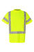 Kishigo 9118-9119 Mens Class 3 Short Sleeve Crewneck T-Shirt Lime Green Flat Front