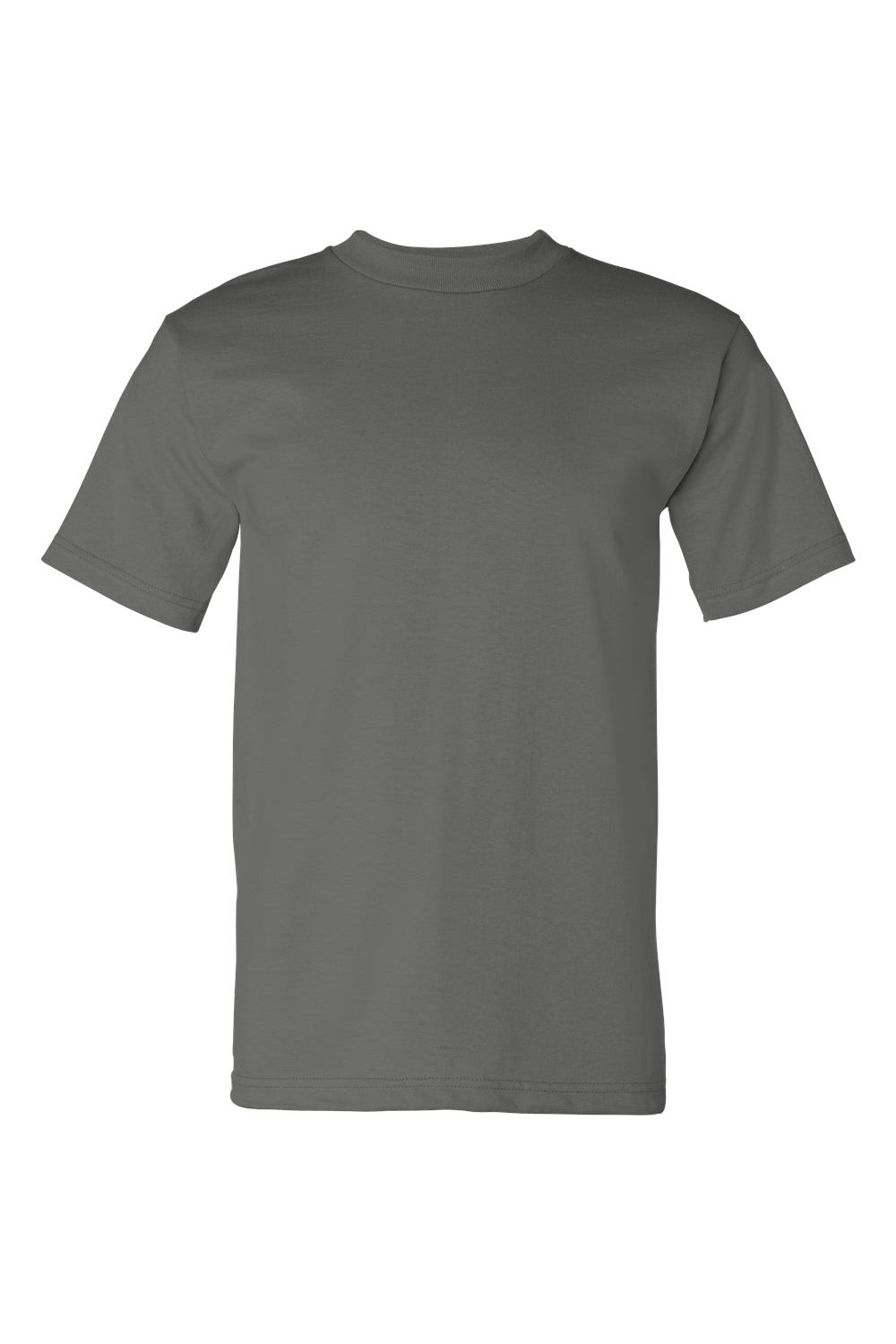 Bayside BA5100 Mens USA Made Short Sleeve Crewneck T-Shirt Charcoal Grey Flat Front