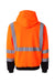 Kishigo JS102-103 Mens Hi-Vis Full Zip Hooded Sweatshirt Hoodie w/ Pockets Orange Flat Back