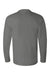 Bayside 6100 Mens USA Made Long Sleeve Crewneck T-Shirt Charcoal Grey Flat Back