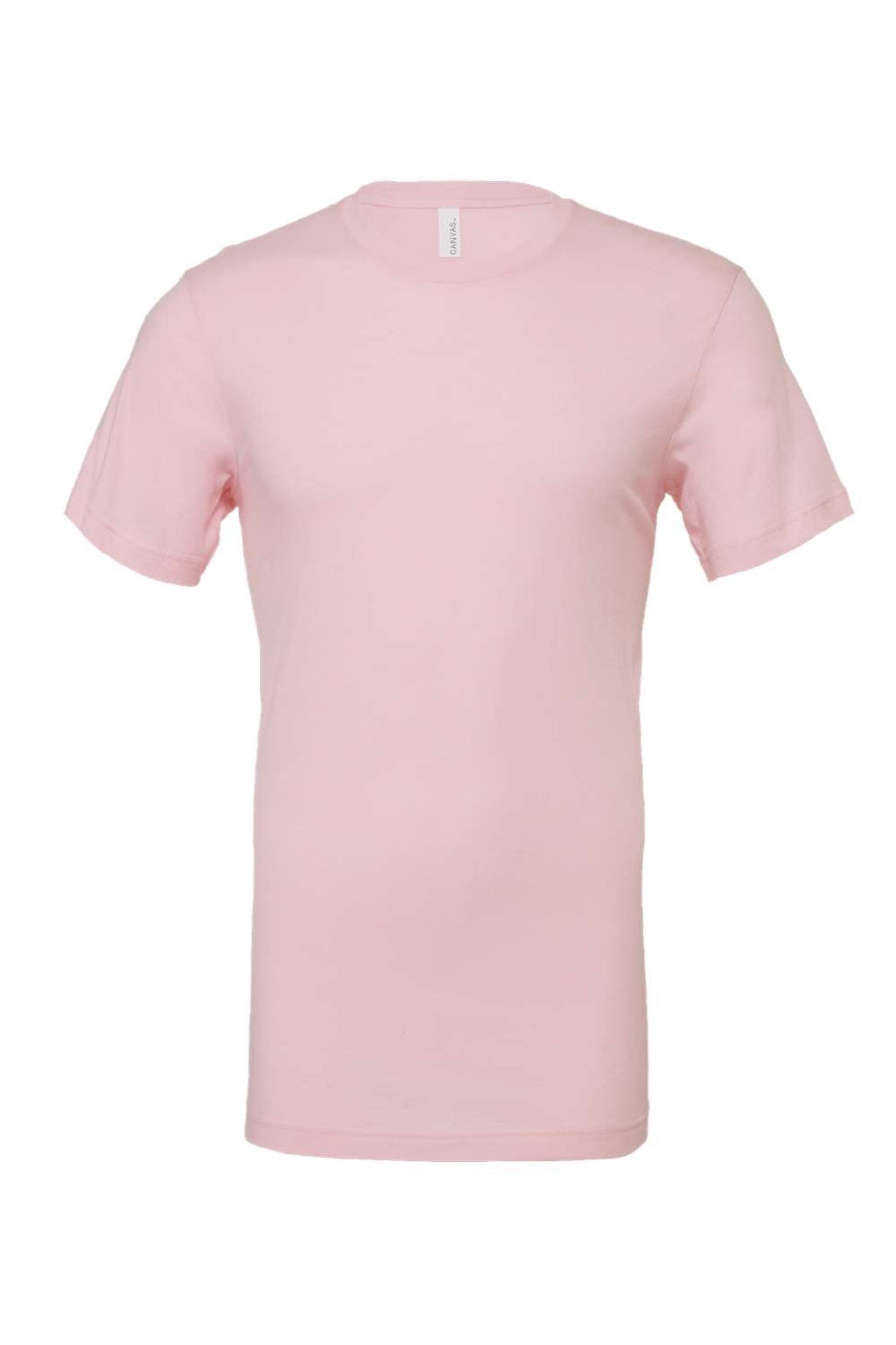 Bella + Canvas BC3001/3001 Mens Jersey Short Sleeve Crewneck T-Shirt Soft Pink Flat Front