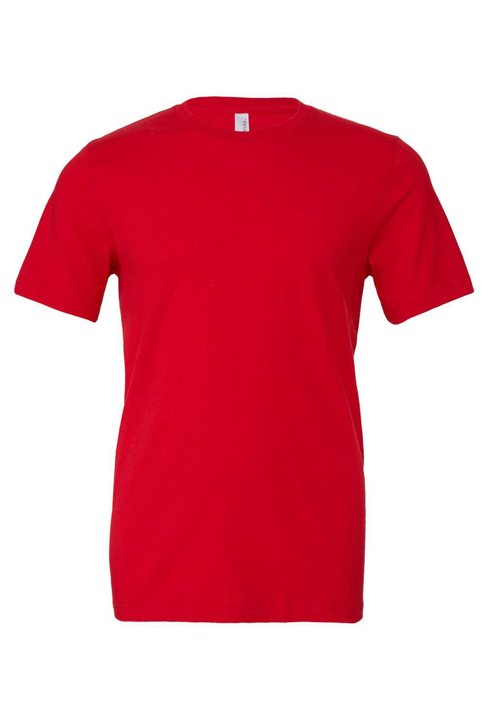 Bella + Canvas BC3001/3001C Mens Jersey Short Sleeve Crewneck T-Shirt Red Flat Front