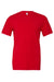 Bella + Canvas BC3001/3001 Mens Jersey Short Sleeve Crewneck T-Shirt Red Flat Front
