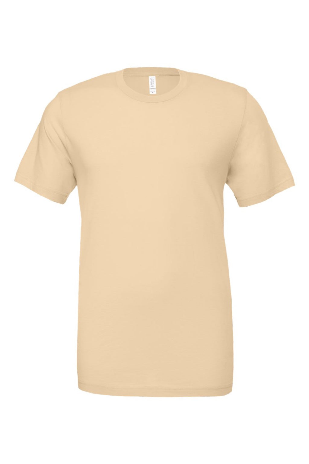 Bella + Canvas BC3001/3001 Mens Jersey Short Sleeve Crewneck T-Shirt Soft Cream Flat Front