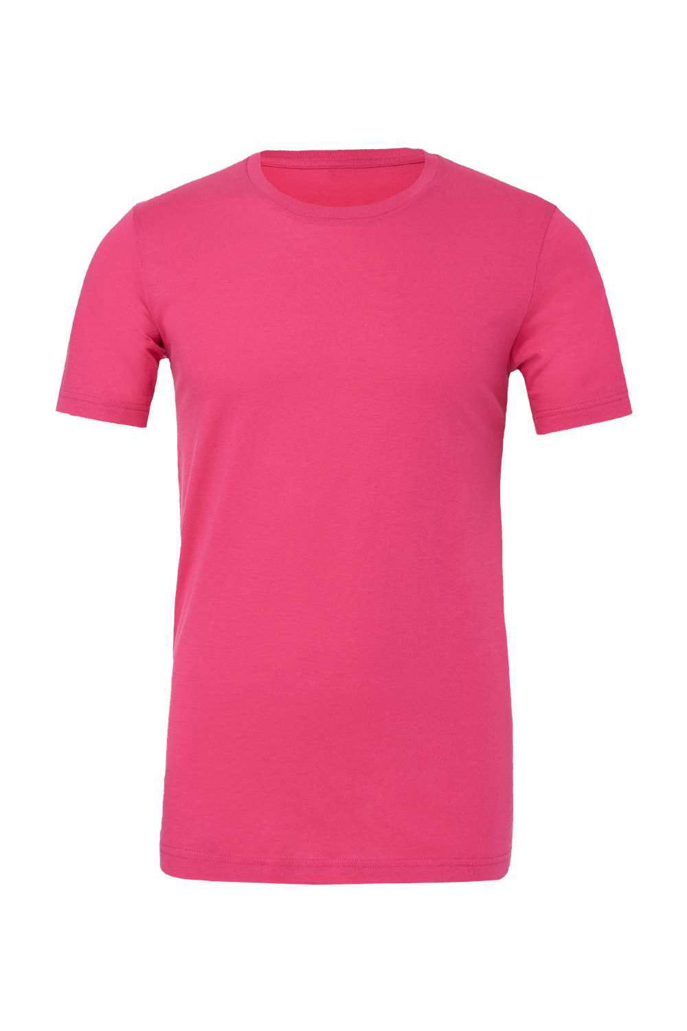 Bella + Canvas BC3001/3001C Mens Jersey Short Sleeve Crewneck T-Shirt Berry Pink Flat Front