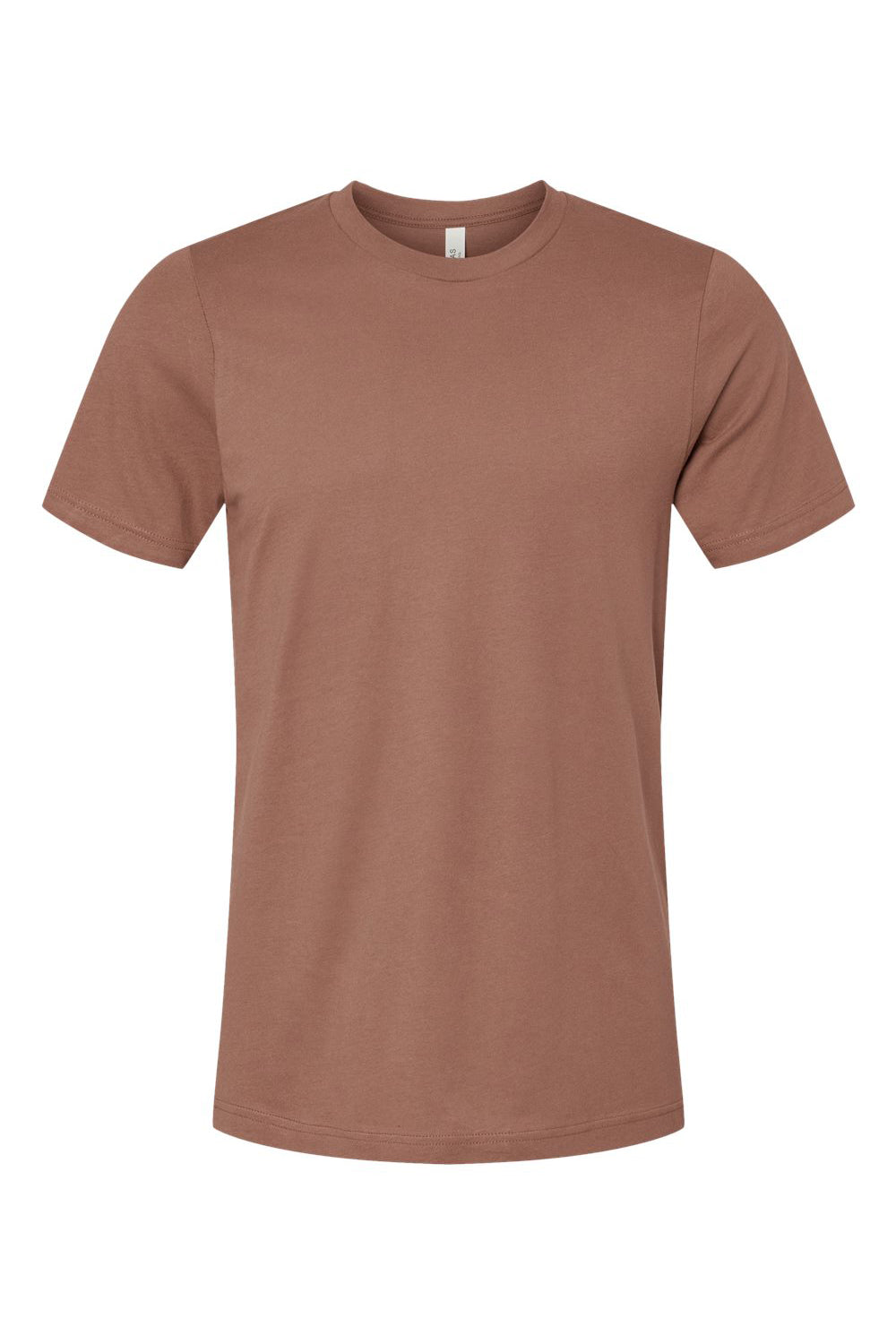 Bella + Canvas BC3001/3001C Mens Jersey Short Sleeve Crewneck T-Shirt Chestnut Brown Flat Front