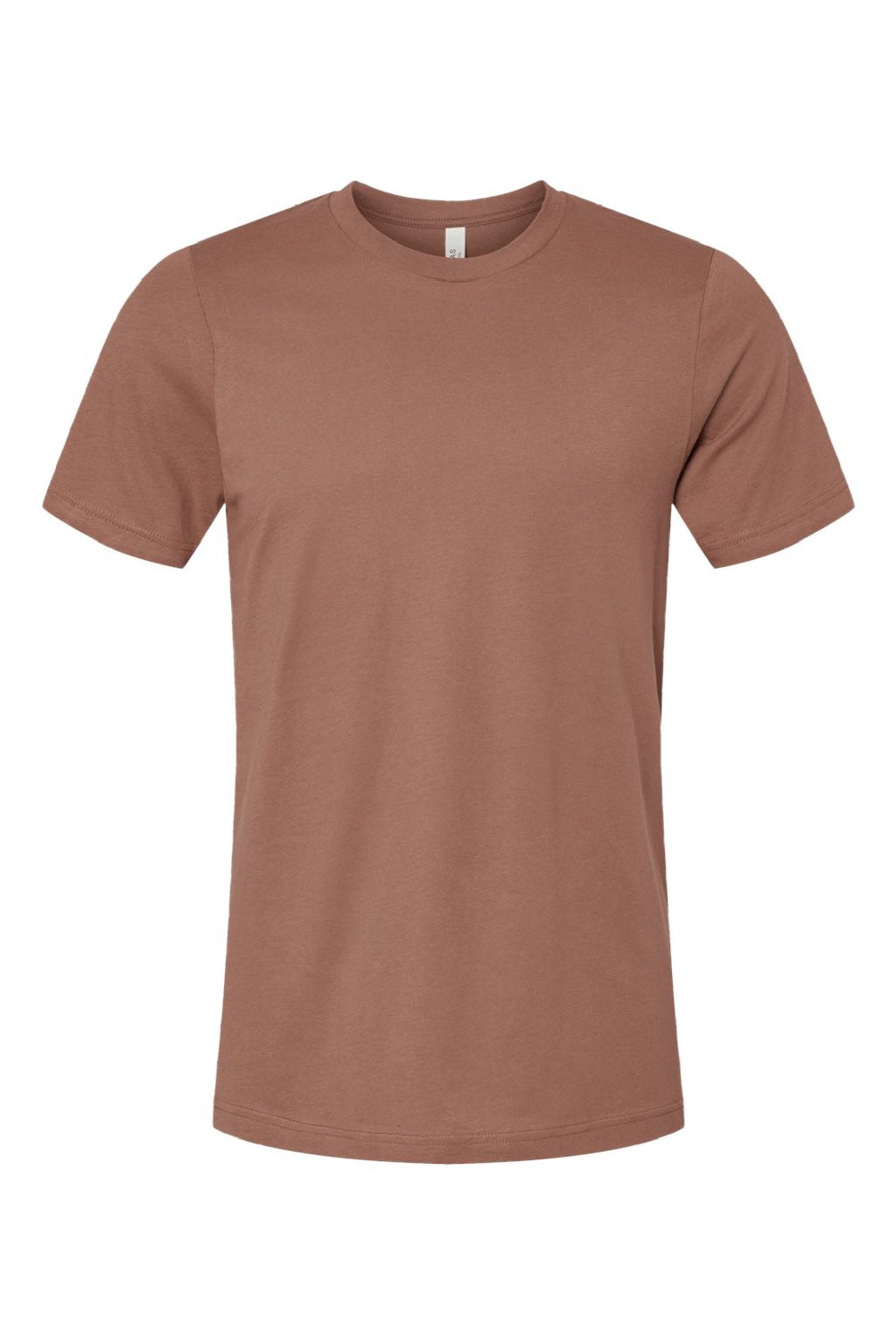 Bella + Canvas BC3001/3001 Mens Jersey Short Sleeve Crewneck T-Shirt Chestnut Brown Flat Front