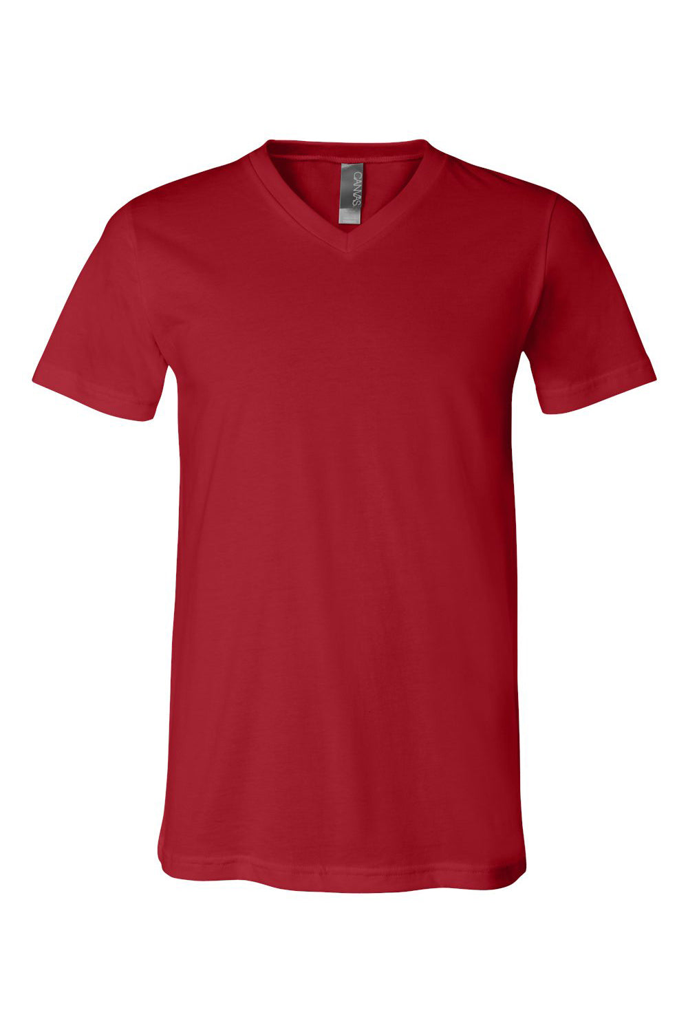 Bella + Canvas BC3005/3005/3655C Mens Jersey Short Sleeve V-Neck T-Shirt Canvas Red Flat Front