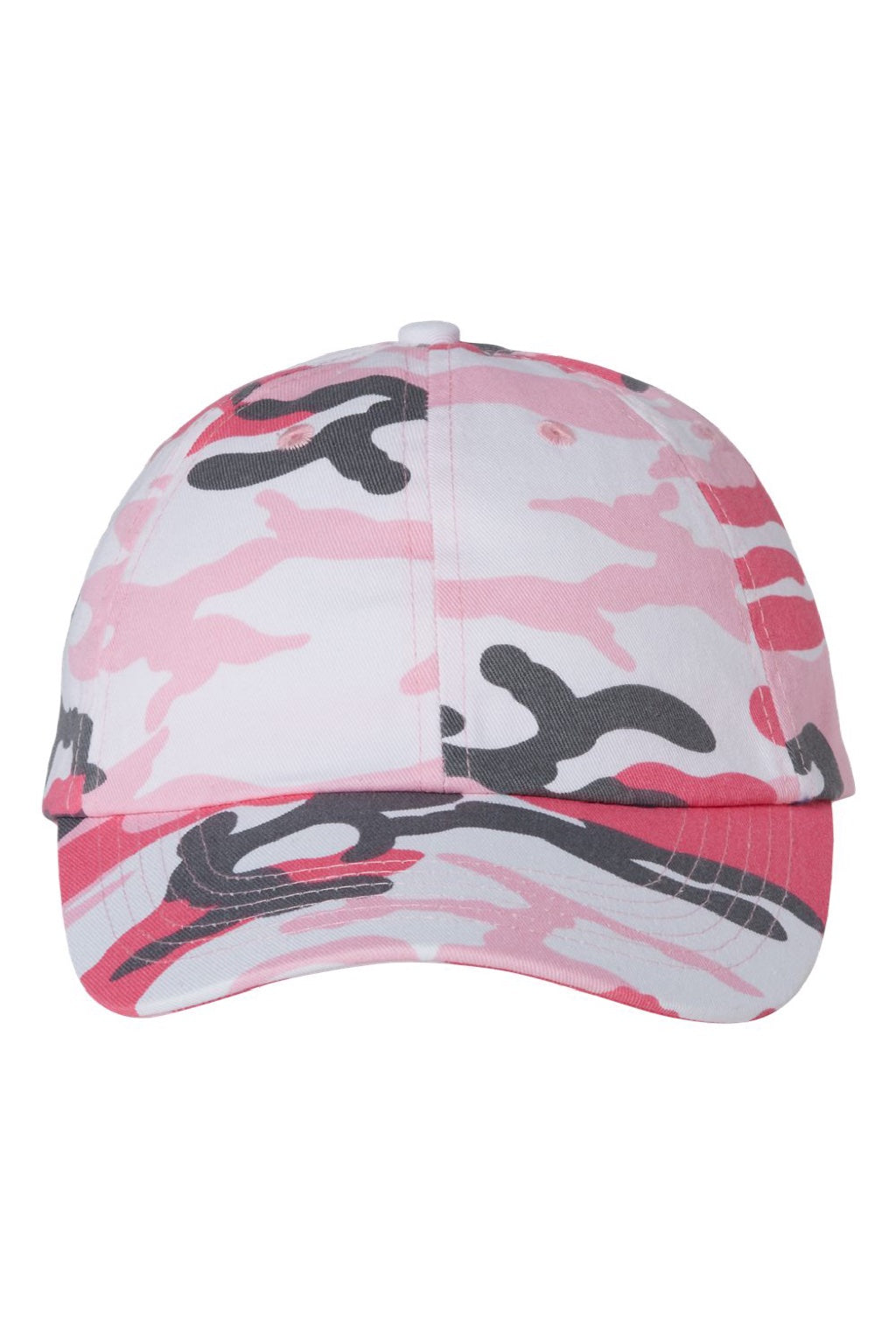 Valucap Hats VC300A Mens Adult Bio-Washed Classic Adjustable Dad Hat Pink Camo Flat Front