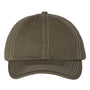 Valucap Mens Adult Bio-Washed Classic Adjustable Dad Hat - Olive Green/Stone Stitch - NEW