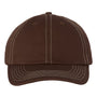 Valucap Mens Adult Bio-Washed Classic Adjustable Dad Hat - Brown/Stone Stitch - NEW