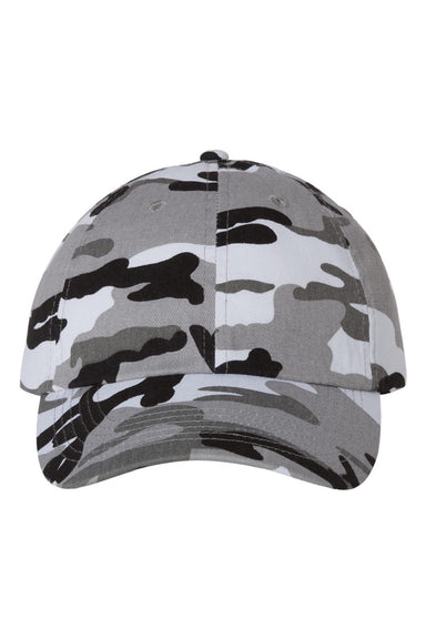 Valucap Hats VC300A Mens Adult Bio-Washed Classic Adjustable Dad Hat Grey Camo Flat Front
