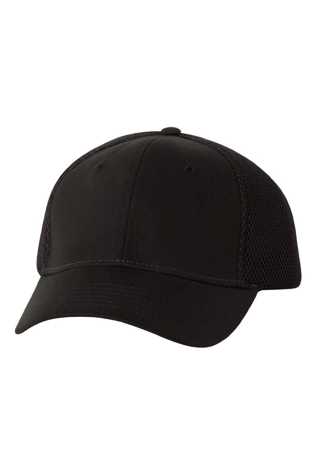 Valucap Hats 3200 Mens Spacer Mesh Back Adjustable Hat Black Flat Front