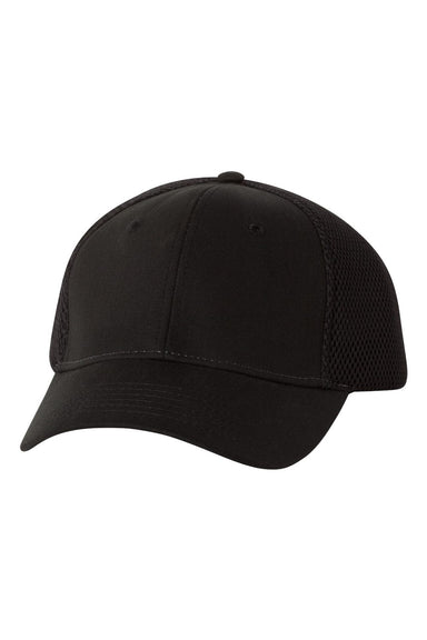 Sportsman 3200 Mens Spacer Mesh Back Hat Black Flat Front