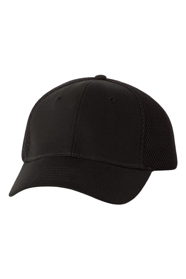 Valucap Hats 3200 Mens Spacer Mesh Back Adjustable Hat Black Flat Front