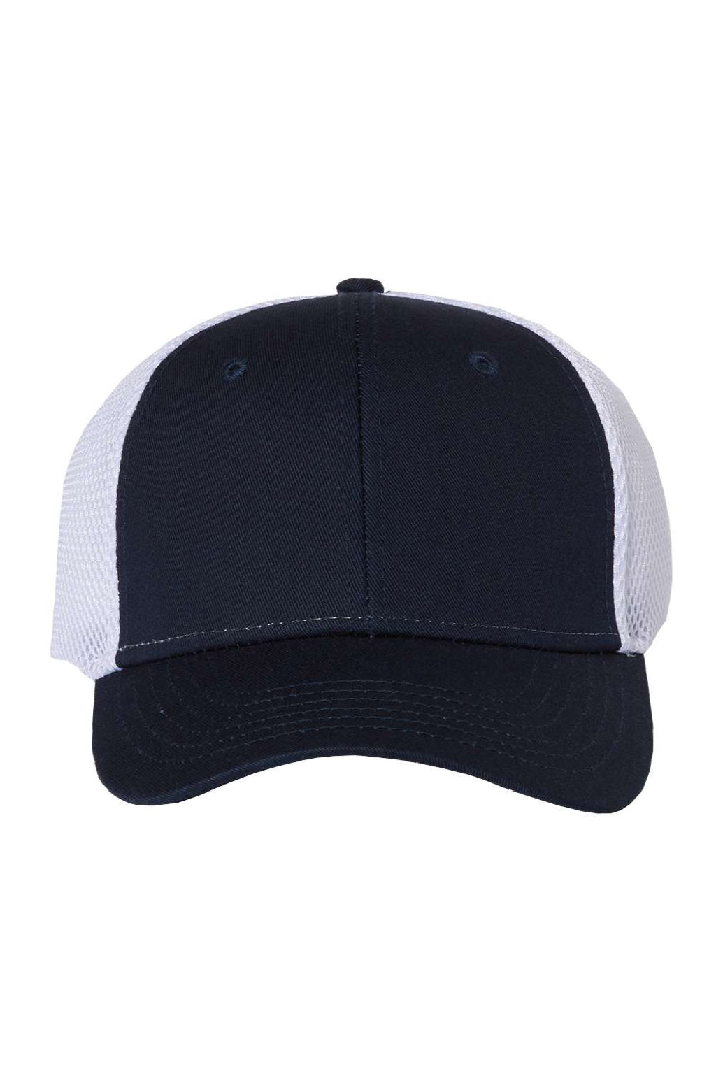 Valucap Hats 3200 Mens Spacer Mesh Back Adjustable Hat Navy Blue/White Flat Front