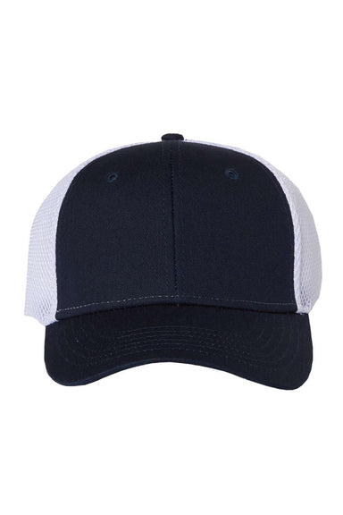 Valucap Hats 3200 Mens Spacer Mesh Back Adjustable Hat Navy Blue/White Flat Front