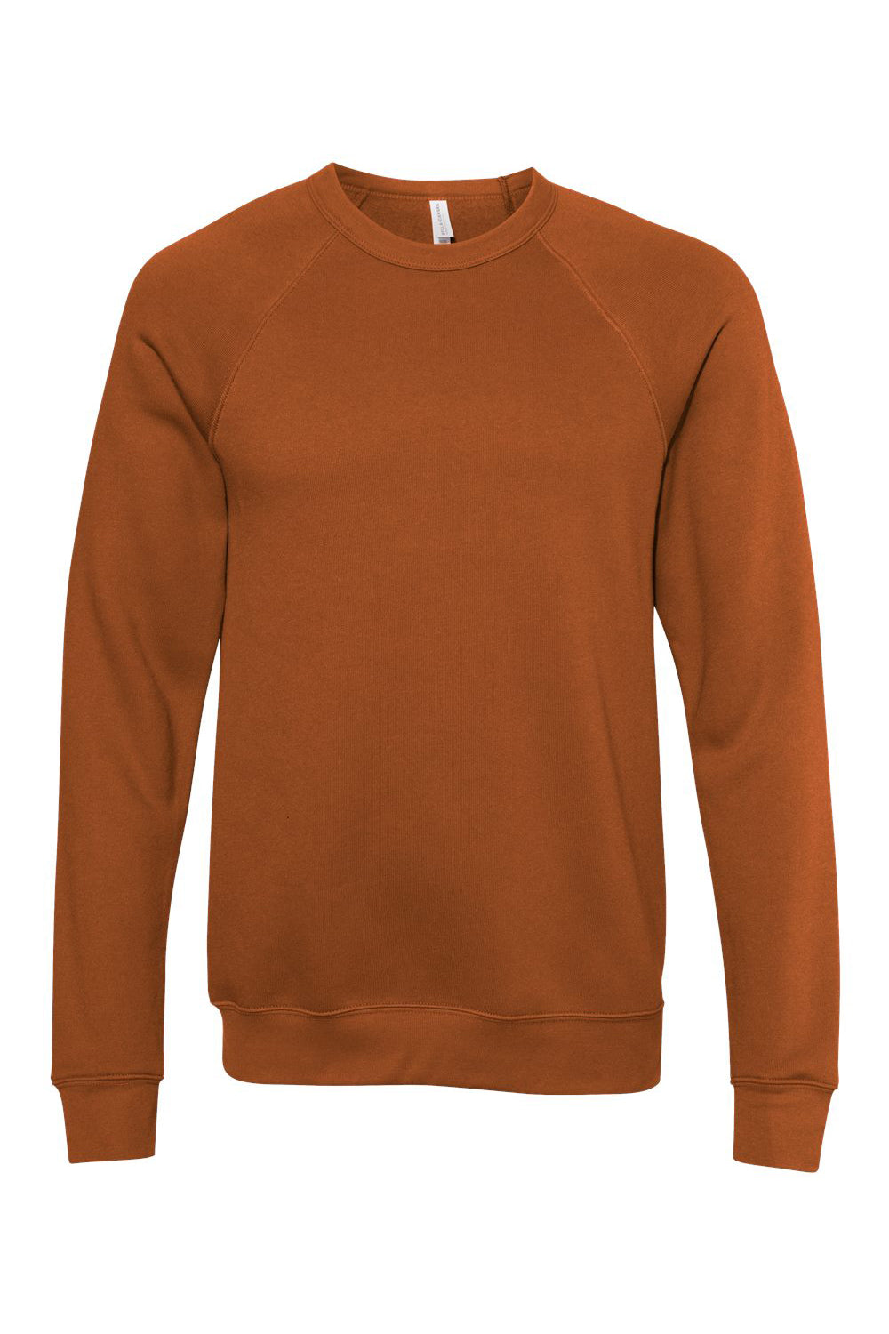 Bella + Canvas BC3901/3901 Mens Sponge Fleece Crewneck Sweatshirt Autumn Orange Flat Front