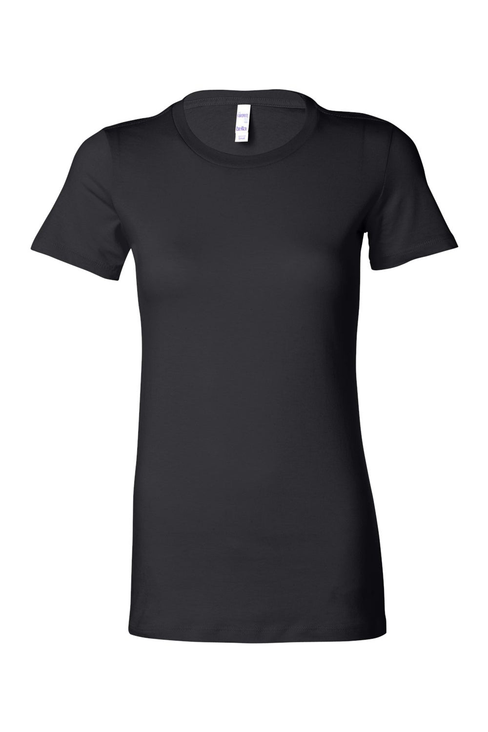 Bella + Canvas BC6004/6004 Womens The Favorite Short Sleeve Crewneck T-Shirt Black Flat Front