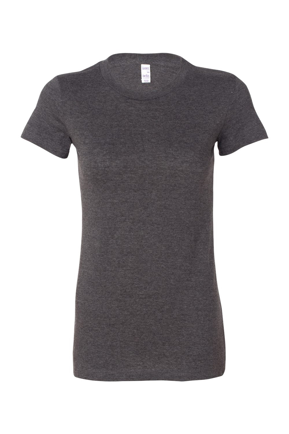 Bella + Canvas BC6004/6004 Womens The Favorite Short Sleeve Crewneck T-Shirt Heather Dark Grey Flat Front