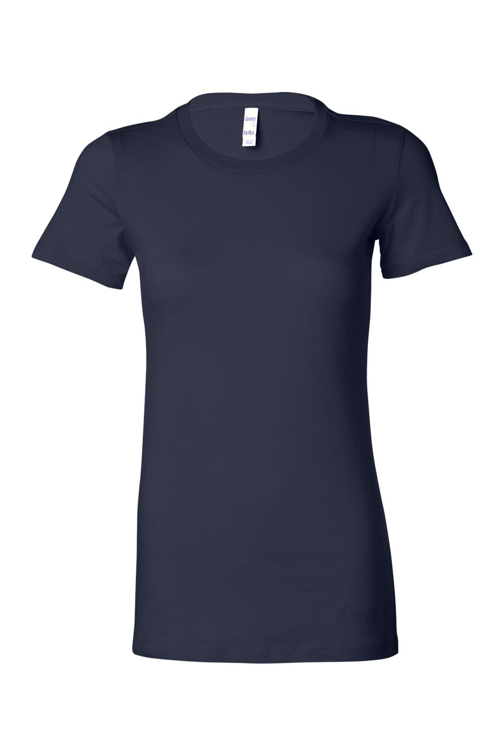 Bella + Canvas BC6004/6004 Womens The Favorite Short Sleeve Crewneck T-Shirt Navy Blue Flat Front