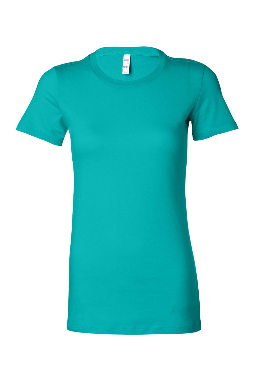 Bella + Canvas BC6004/6004 Womens The Favorite Short Sleeve Crewneck T-Shirt Teal Green Flat Front