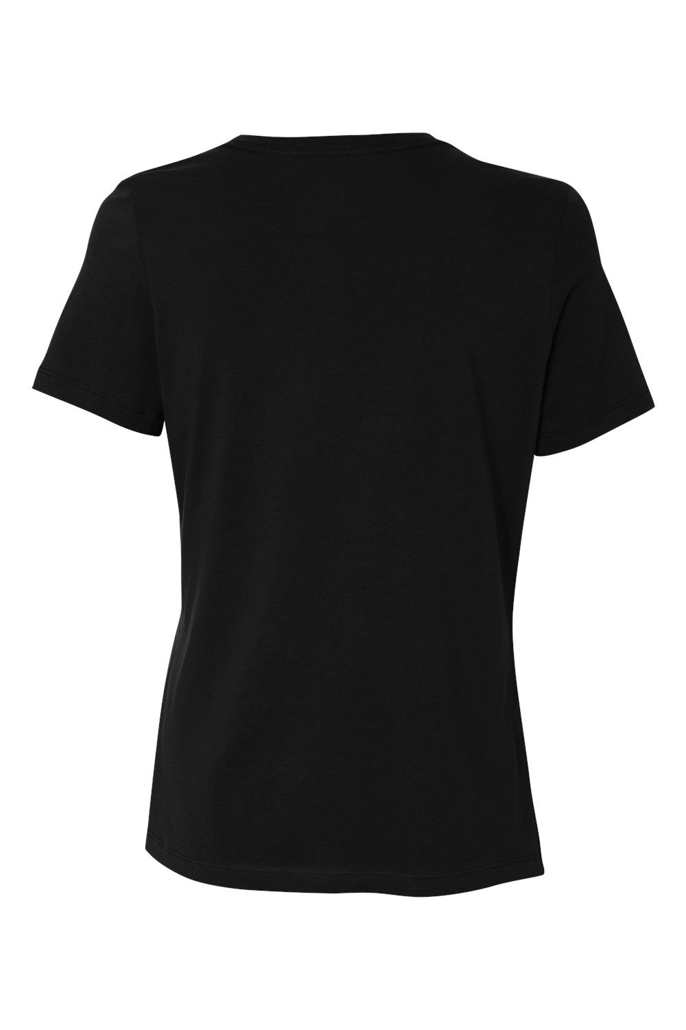 Bella + Canvas BC6400/B6400/6400 Womens Relaxed Jersey Short Sleeve Crewneck T-Shirt Black Flat Back