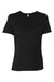 Bella + Canvas BC6400/6400 Womens Relaxed Jersey Short Sleeve Crewneck T-Shirt Black Flat Front