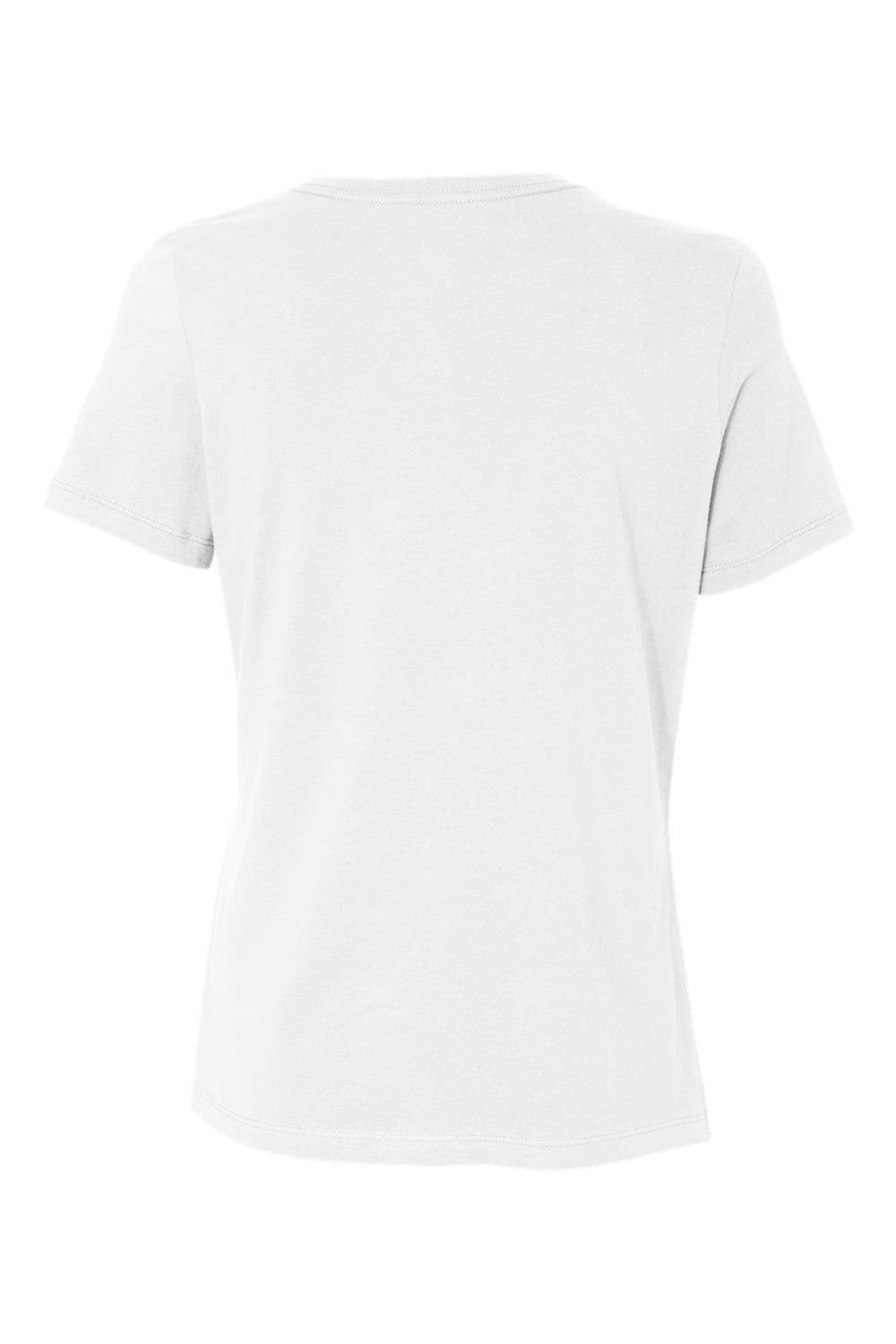 Bella + Canvas BC6400/B6400/6400 Womens Relaxed Jersey Short Sleeve Crewneck T-Shirt White Flat Back