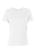 Bella + Canvas BC6400CVC/6400CVC Womens CVC Short Sleeve Crewneck T-Shirt Solid White Flat Front
