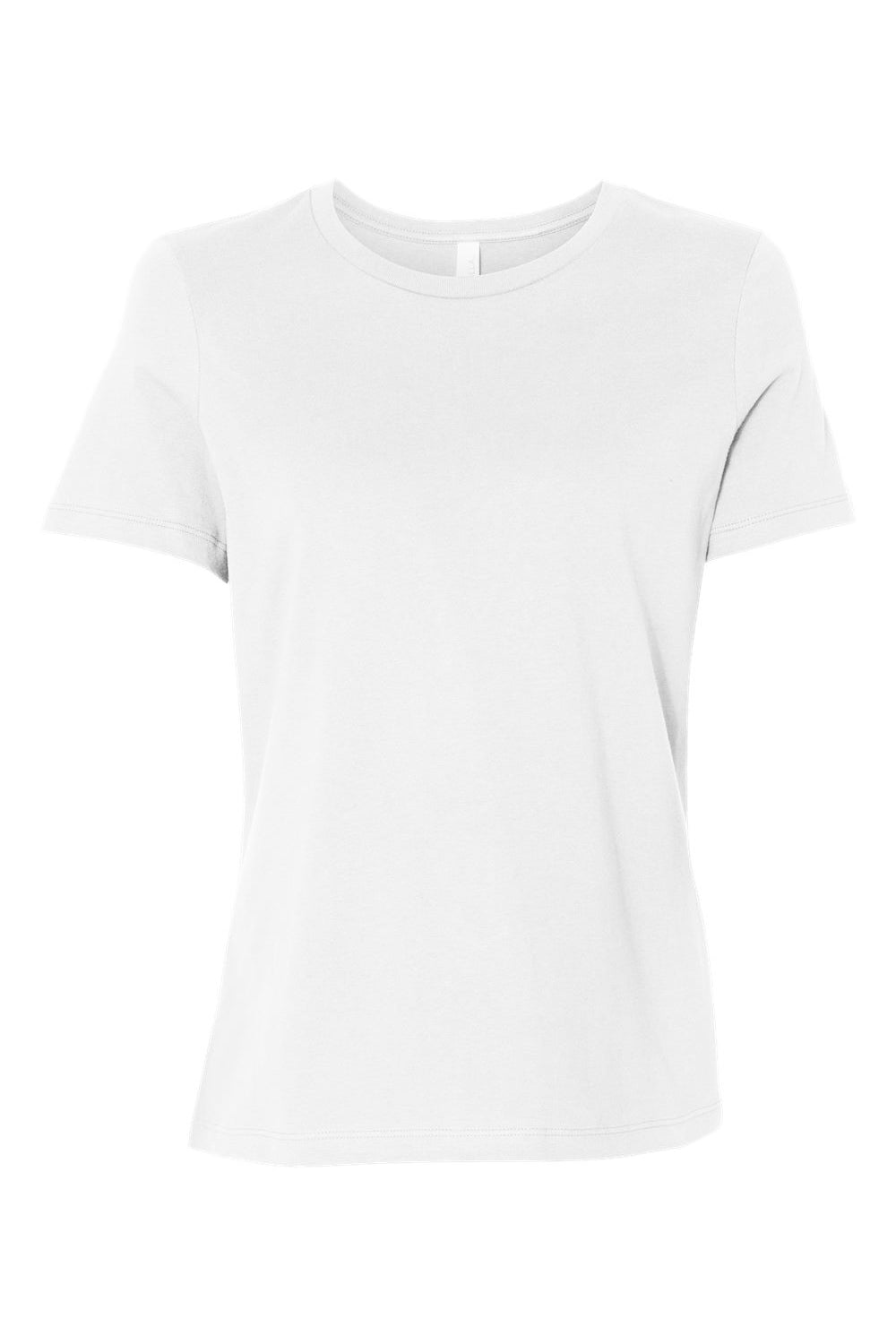 Bella + Canvas BC6400CVC/6400CVC Womens CVC Short Sleeve Crewneck T-Shirt Solid White Flat Front