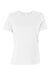 Bella + Canvas BC6400CVC/6400CVC Womens CVC Short Sleeve Crewneck T-Shirt Solid White Flat Front