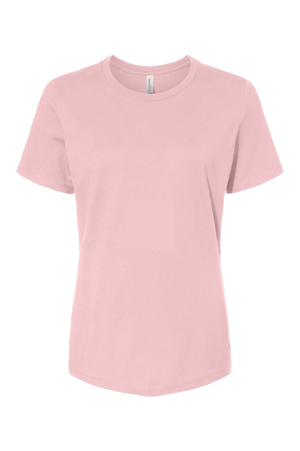 Bella + Canvas BC6400/6400 Womens Relaxed Jersey Short Sleeve Crewneck T-Shirt Pink Flat Front