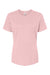 Bella + Canvas BC6400/6400 Womens Relaxed Jersey Short Sleeve Crewneck T-Shirt Pink Flat Front