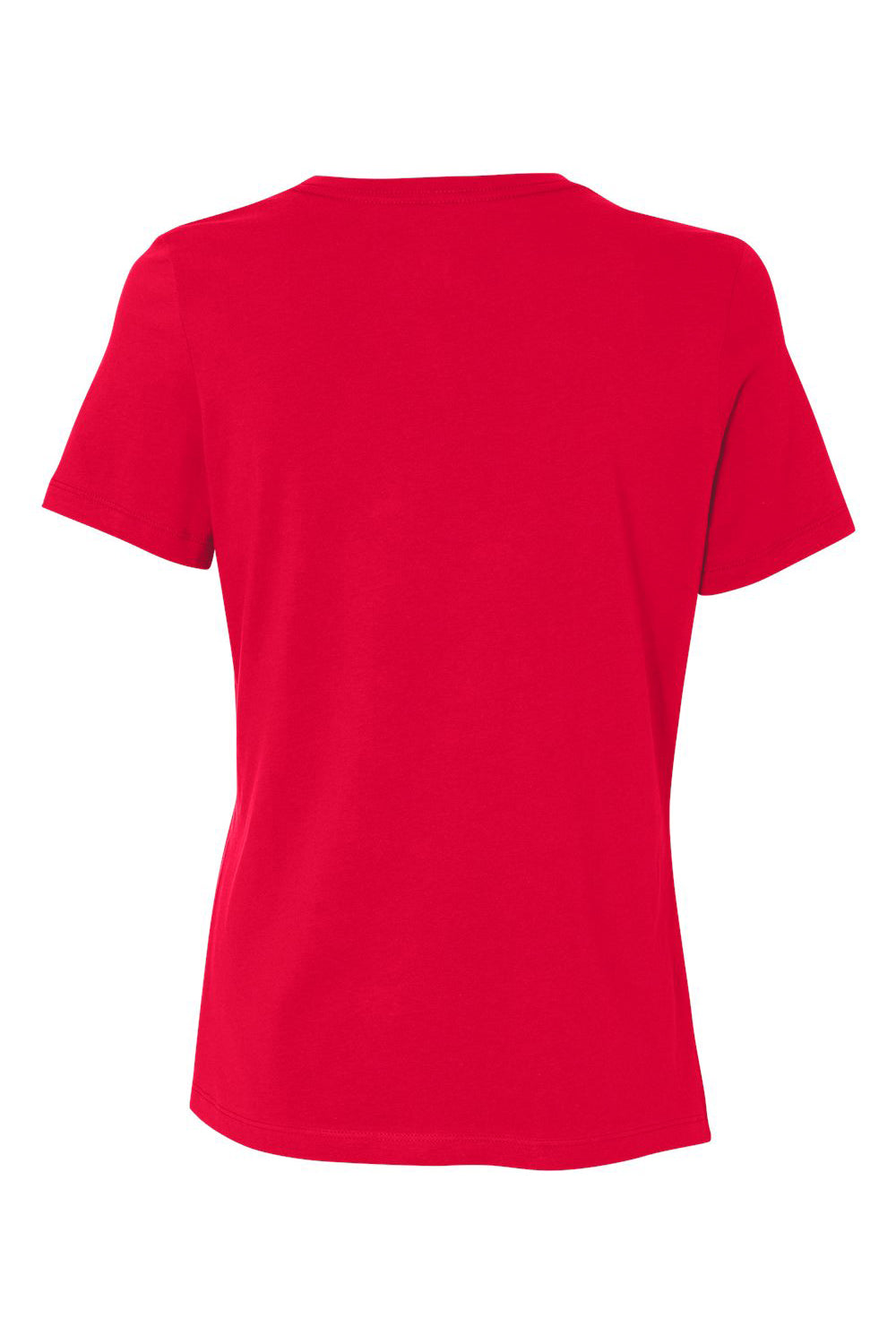Bella + Canvas BC6400/B6400/6400 Womens Relaxed Jersey Short Sleeve Crewneck T-Shirt Red Flat Back