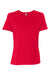 Bella + Canvas BC6400/B6400/6400 Womens Relaxed Jersey Short Sleeve Crewneck T-Shirt Red Flat Front