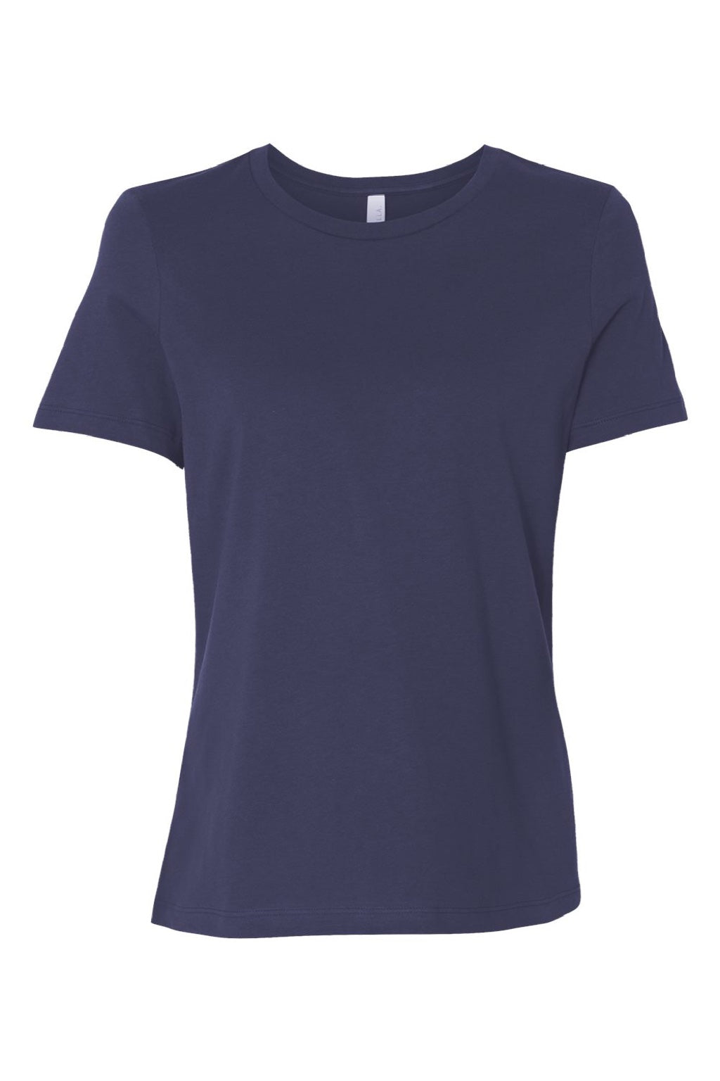 Bella + Canvas BC6400/6400 Womens Relaxed Jersey Short Sleeve Crewneck T-Shirt Navy Blue Flat Front