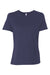 Bella + Canvas BC6400/6400 Womens Relaxed Jersey Short Sleeve Crewneck T-Shirt Navy Blue Flat Front