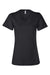 Bella + Canvas BC6405/6405 Womens Relaxed Jersey Short Sleeve V-Neck T-Shirt Black Flat Front