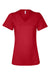 Bella + Canvas BC6405/6405 Womens Relaxed Jersey Short Sleeve V-Neck T-Shirt Red Flat Front