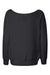 Bella + Canvas 7501 Womens Sponge Fleece Wide Neck Sweatshirt Solid Black Flat Back