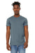 Bella + Canvas BC3301/3301 Mens Jersey Short Sleeve Crewneck T-Shirt Heather Slate Blue Model Front