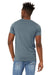 Bella + Canvas BC3301/3301 Mens Jersey Short Sleeve Crewneck T-Shirt Heather Slate Blue Model Back